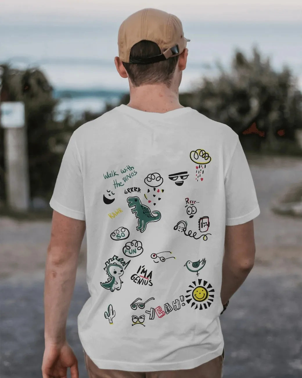 Doodle Chaos Mens Oversized T-shirt