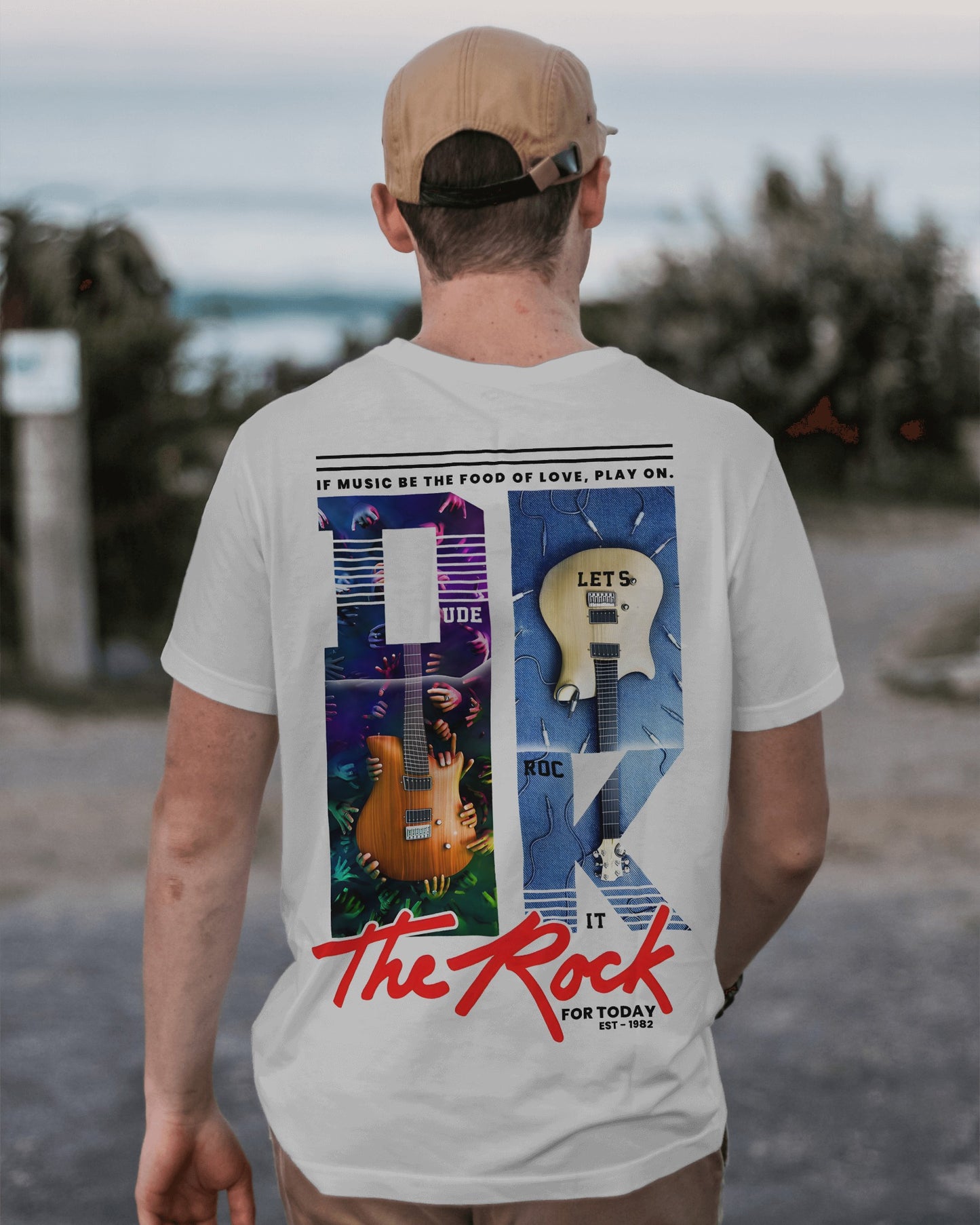 The Rock Guitar Vibes Mens Oversized T-shirt