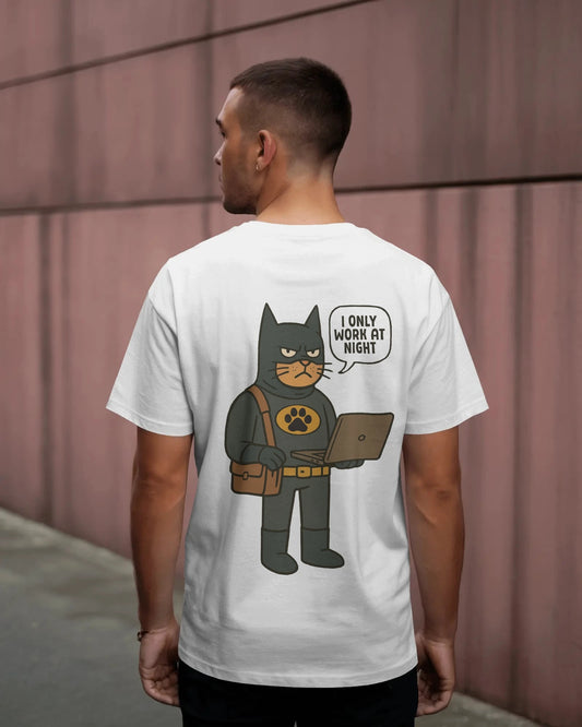 Catman Night Shift Mens Oversized T-shirt