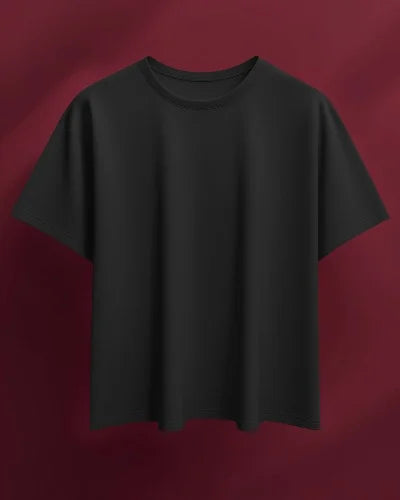 Black Plain Oversized T-shirt