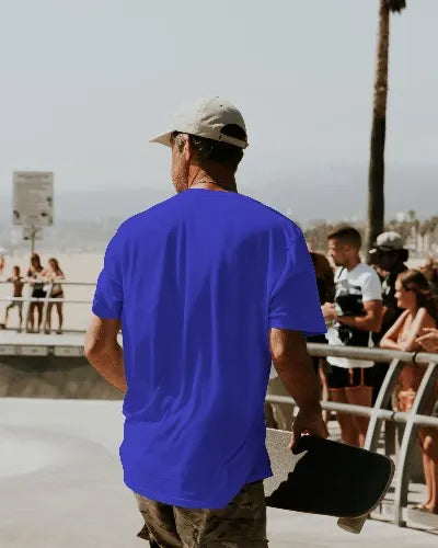 Royal Blue Plain Oversized T-shirt