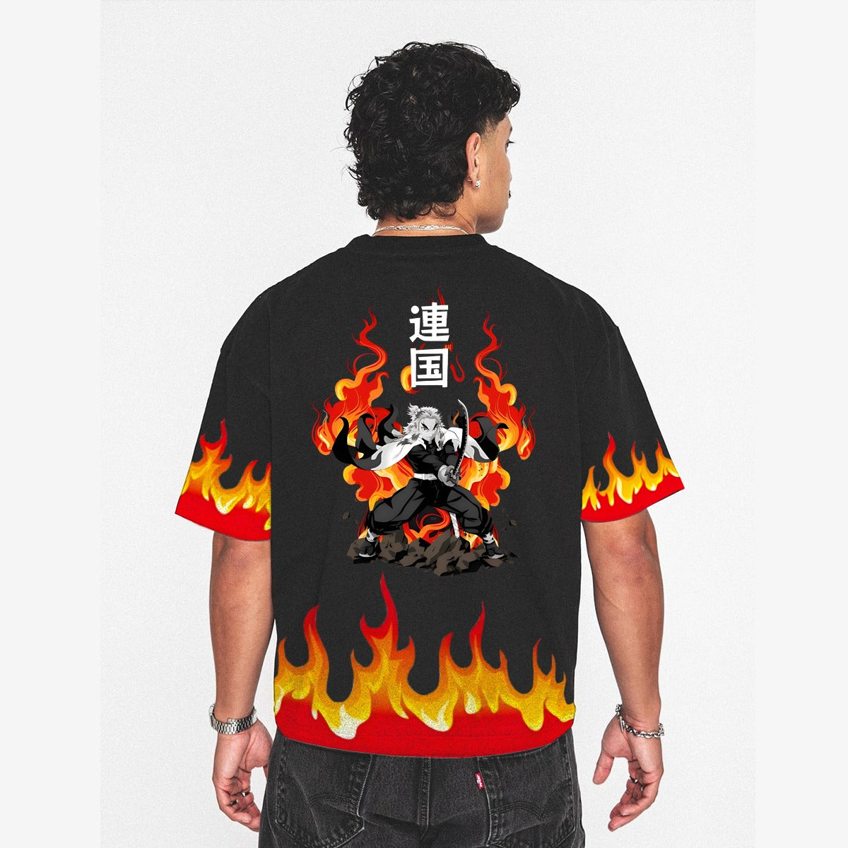 Rengoku Flame Mens Oversized T-shirt