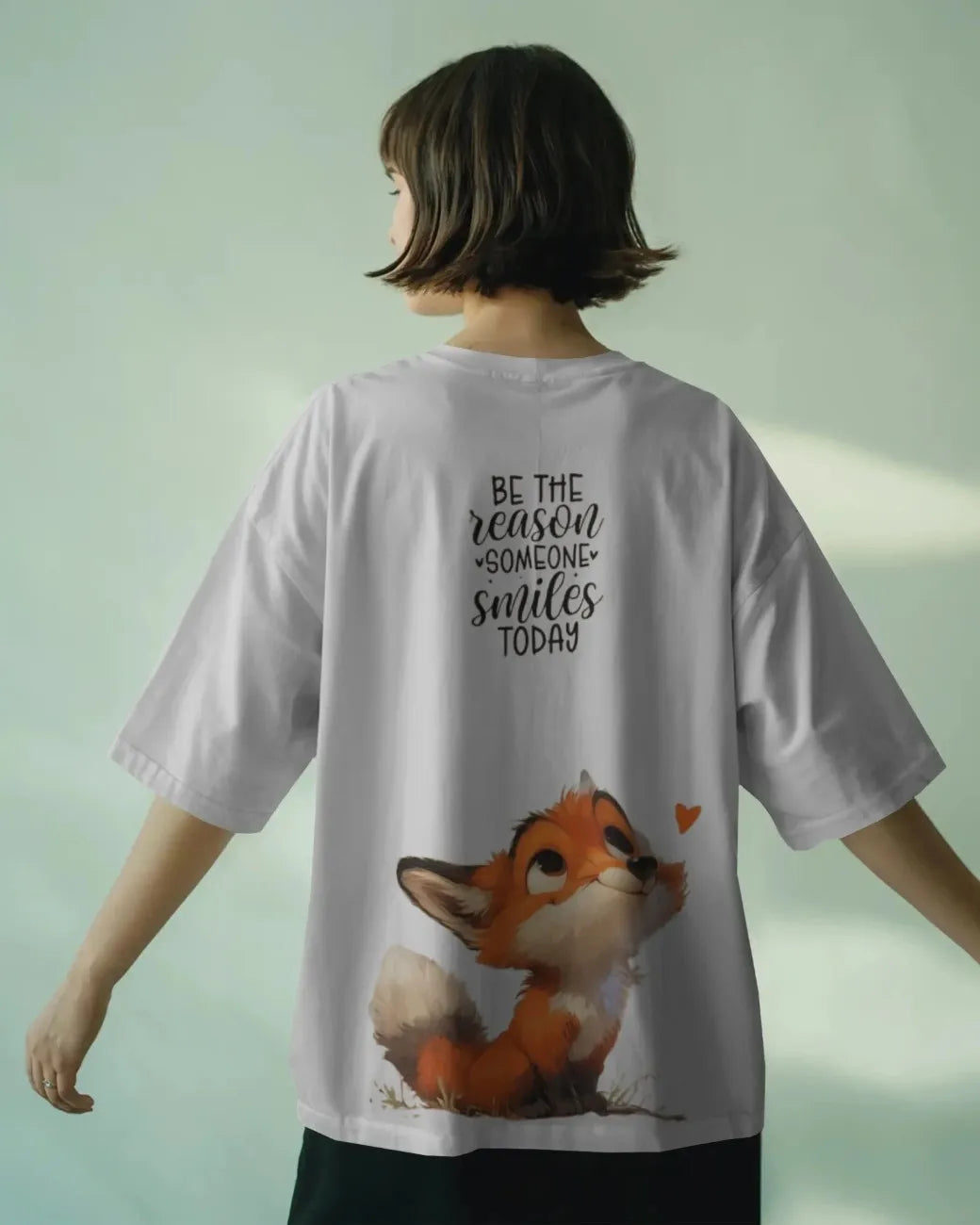 Smiling Fox Inspiration Women Oversized T-shirt