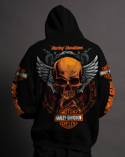 Harley Inferno Skull Mens Hoodie
