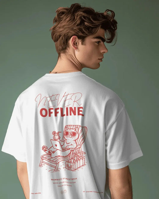 Never Offline Mens Oversized T-shirt