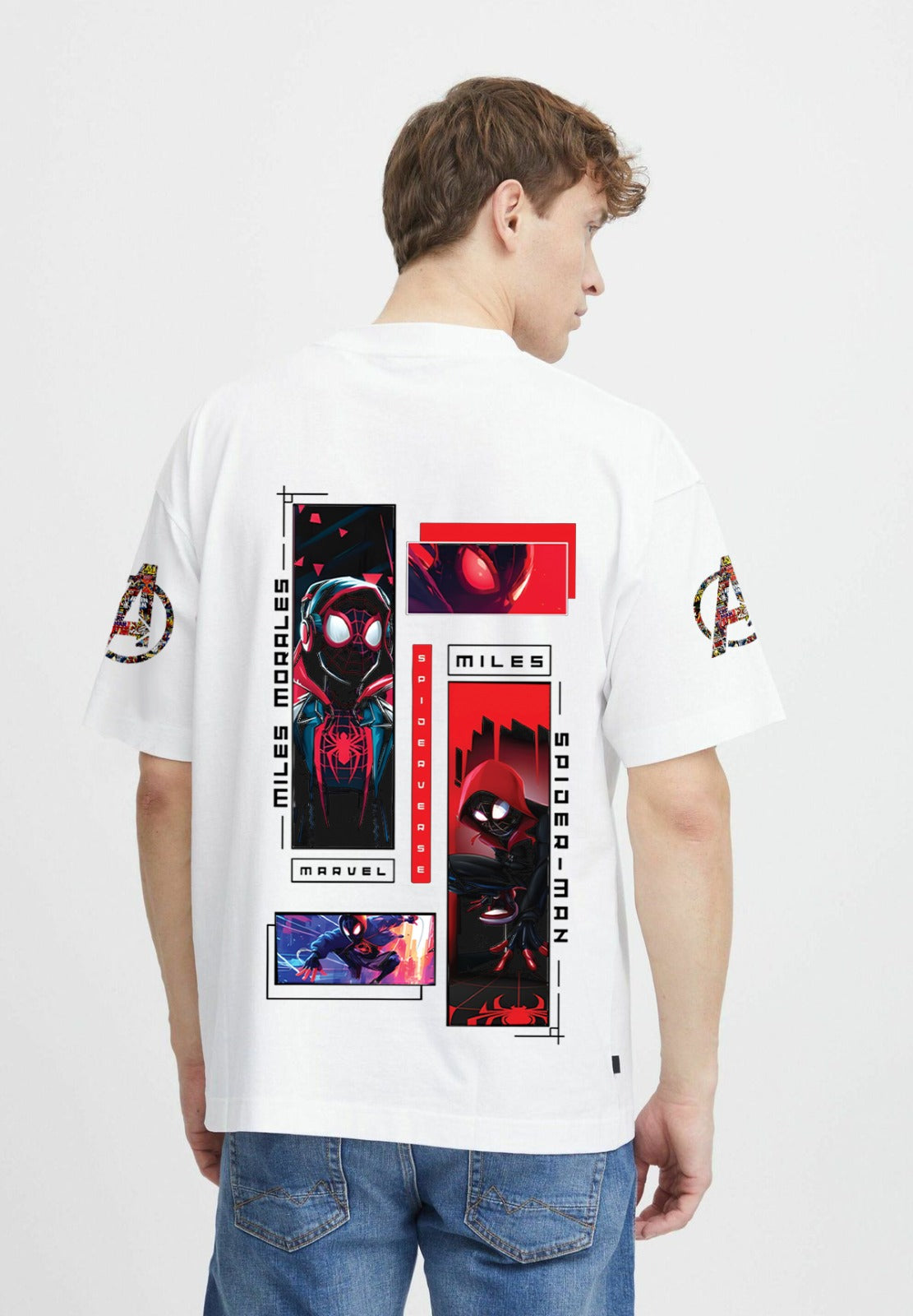 Miles Morales Spider-Verse Mens Oversized T-shirt