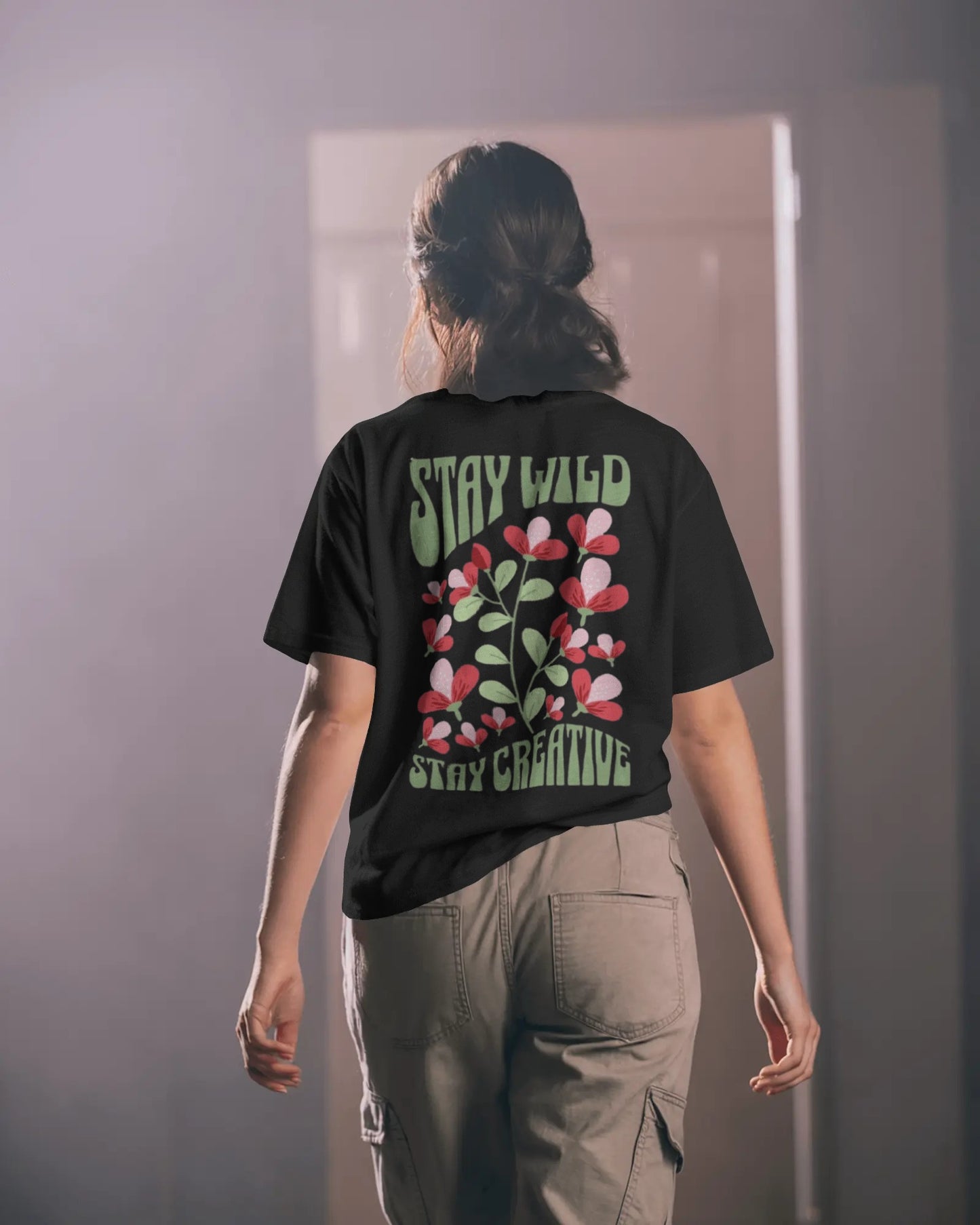 Wild & Creative Bloom Women Oversized T-shirt