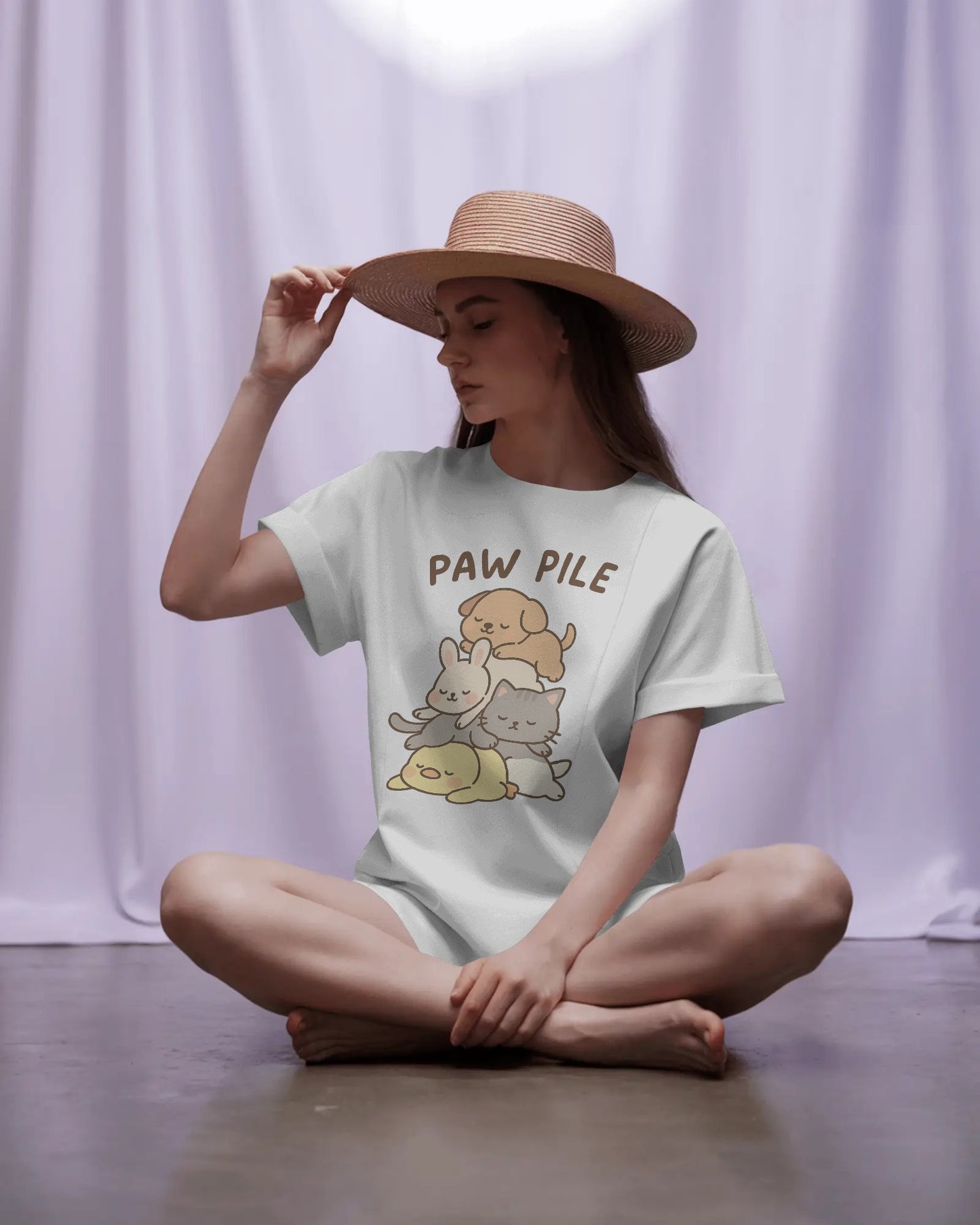 Paw Pile Women Oversized T-shirt