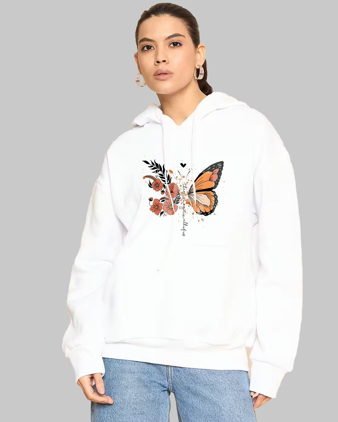 Bloom & Butterfly Womens Hoodie