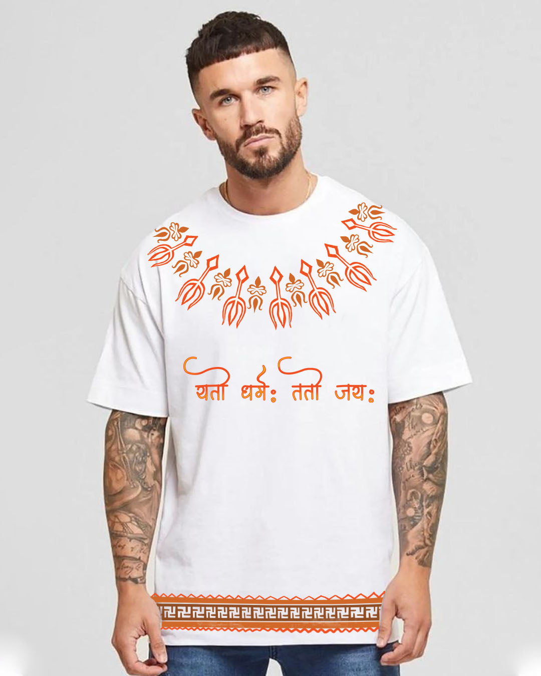 Premium Mahadev Divine Force Mens Oversize T-shirt