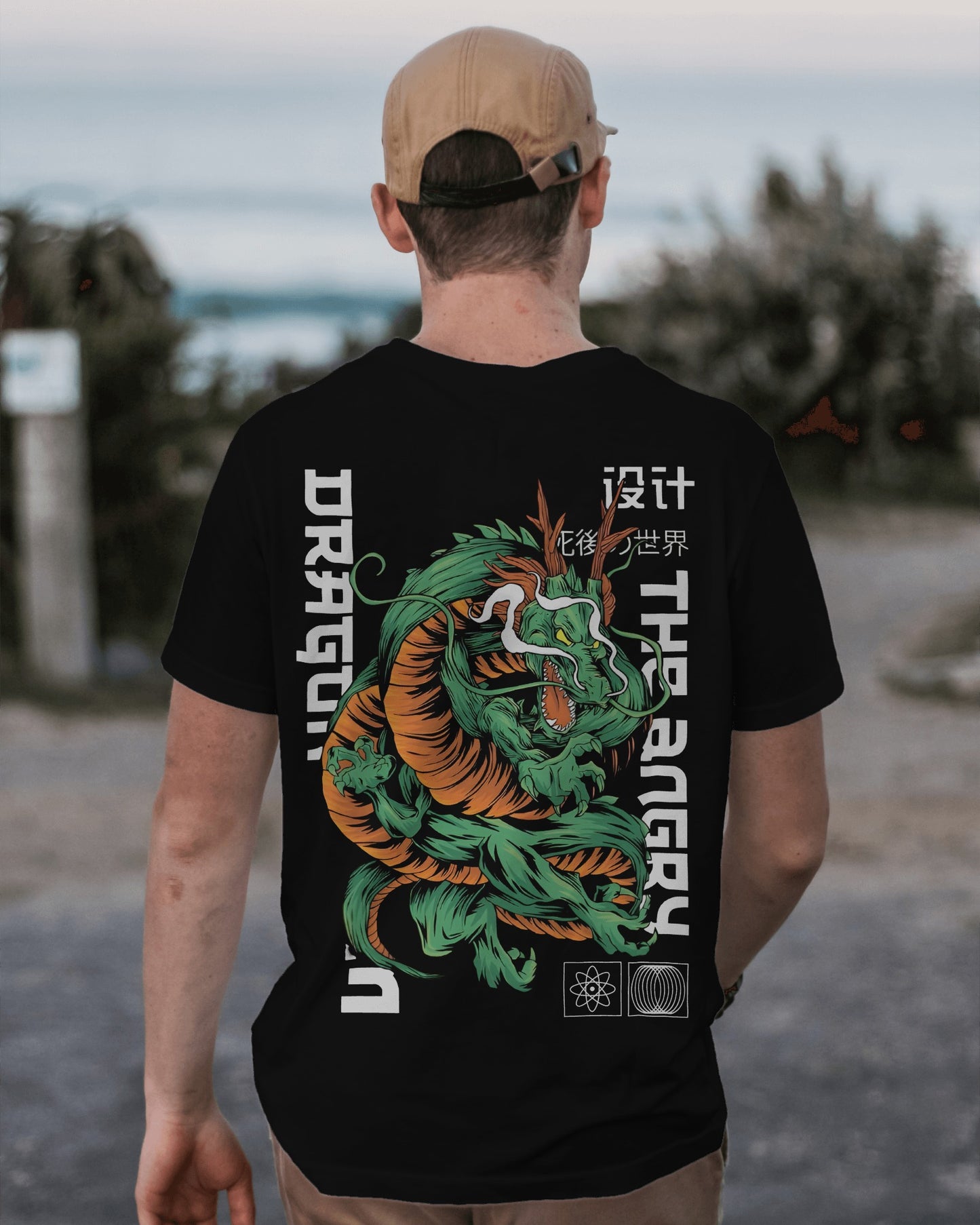 The Angry Dragon Mens Oversized T-shirt