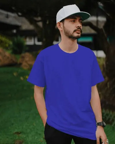 Royal Blue Plain Oversized T-shirt