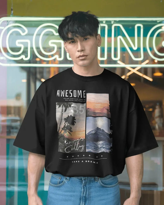 Lost in Paradise Mens Oversized T-shirt