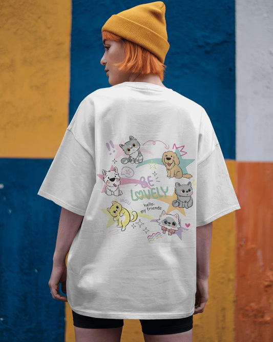 Lovely Mood Crew Womens Oversized T-shirt