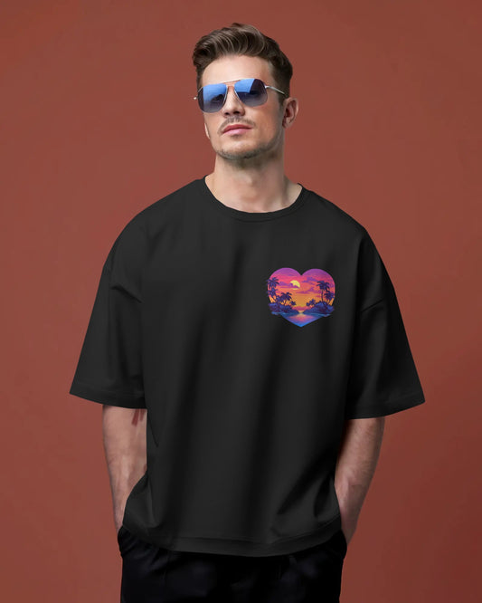 Neon Tropic Escape Mens Oversized T-shirt