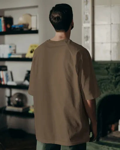 Brown Plain Oversized T-shirt