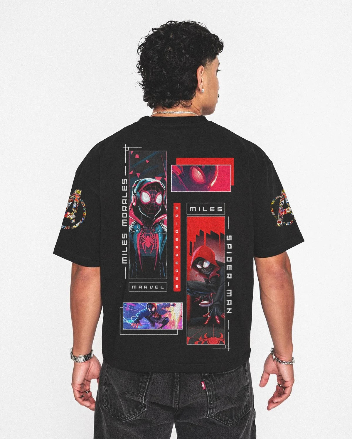 Miles Morales Spider-Verse Mens Oversized T-shirt