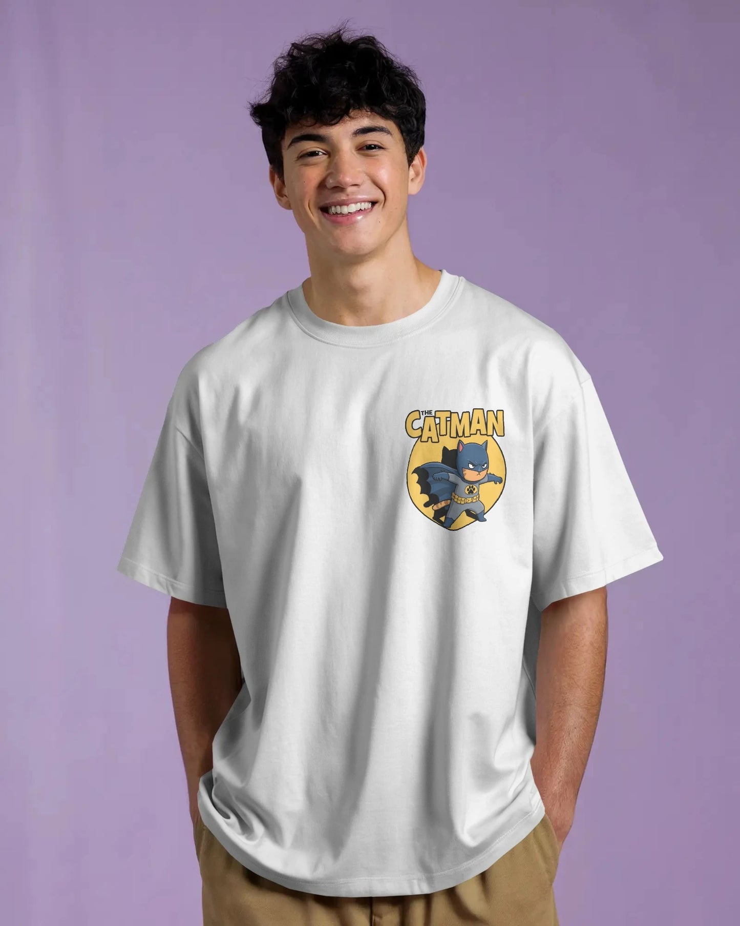 Catman Night Shift Mens Oversized T-shirt