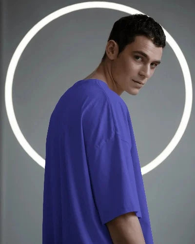 Royal Blue Plain Oversized T-shirt