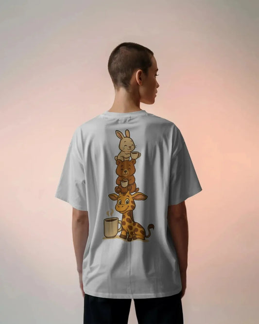 Espresso Giraffe Women Oversized T-shirt