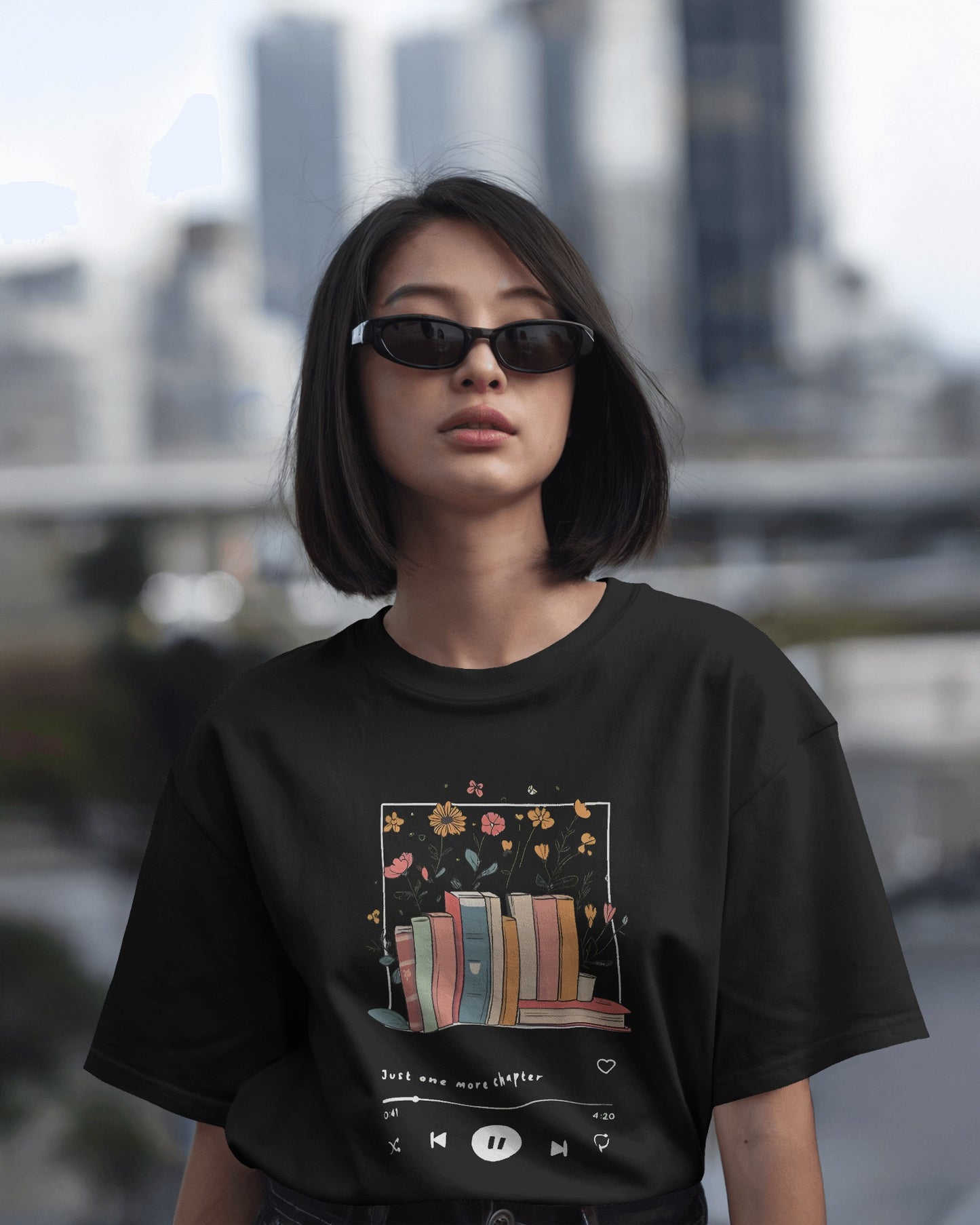 Chapters of Blooms Womens Oversized T-shirt