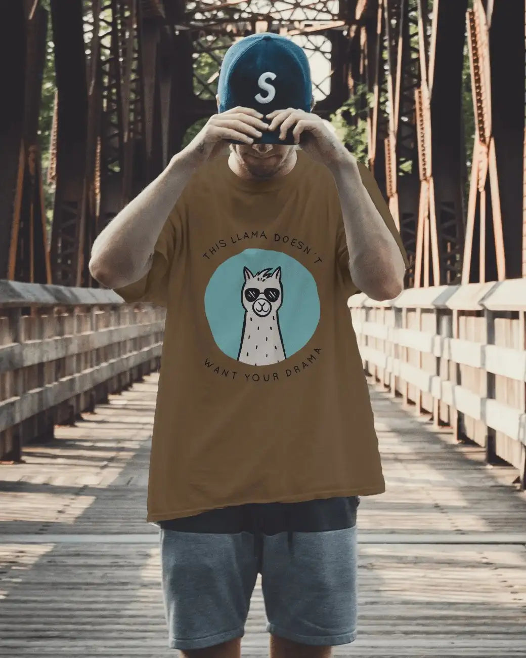 Chill Llama Club Mens Oversized T-shirt