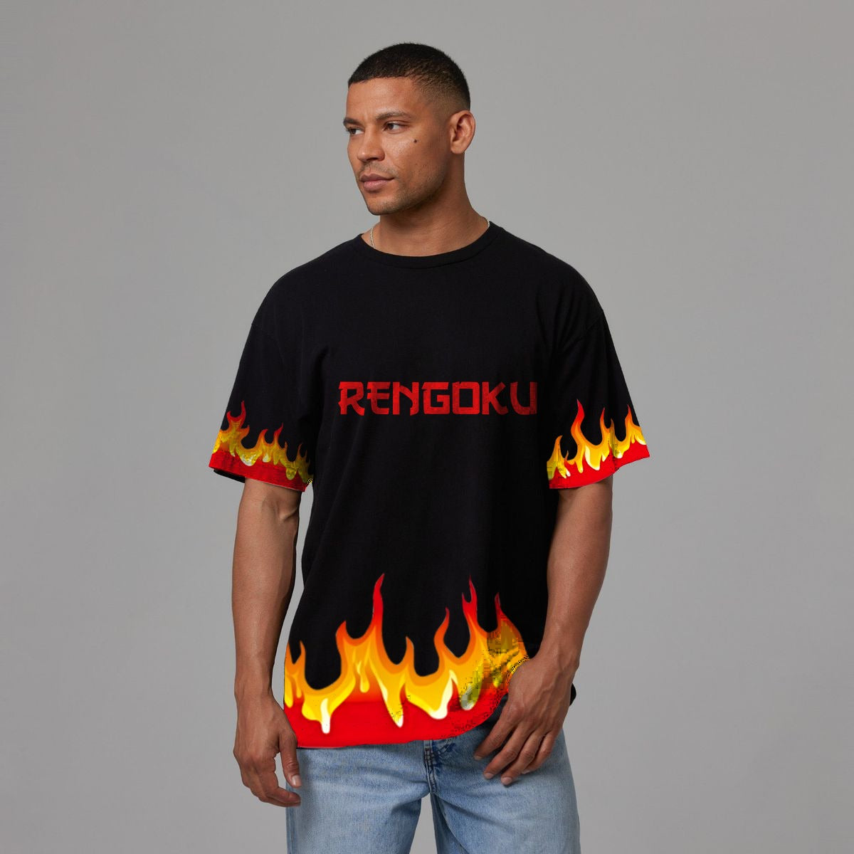 Rengoku Flame Mens Oversized T-shirt