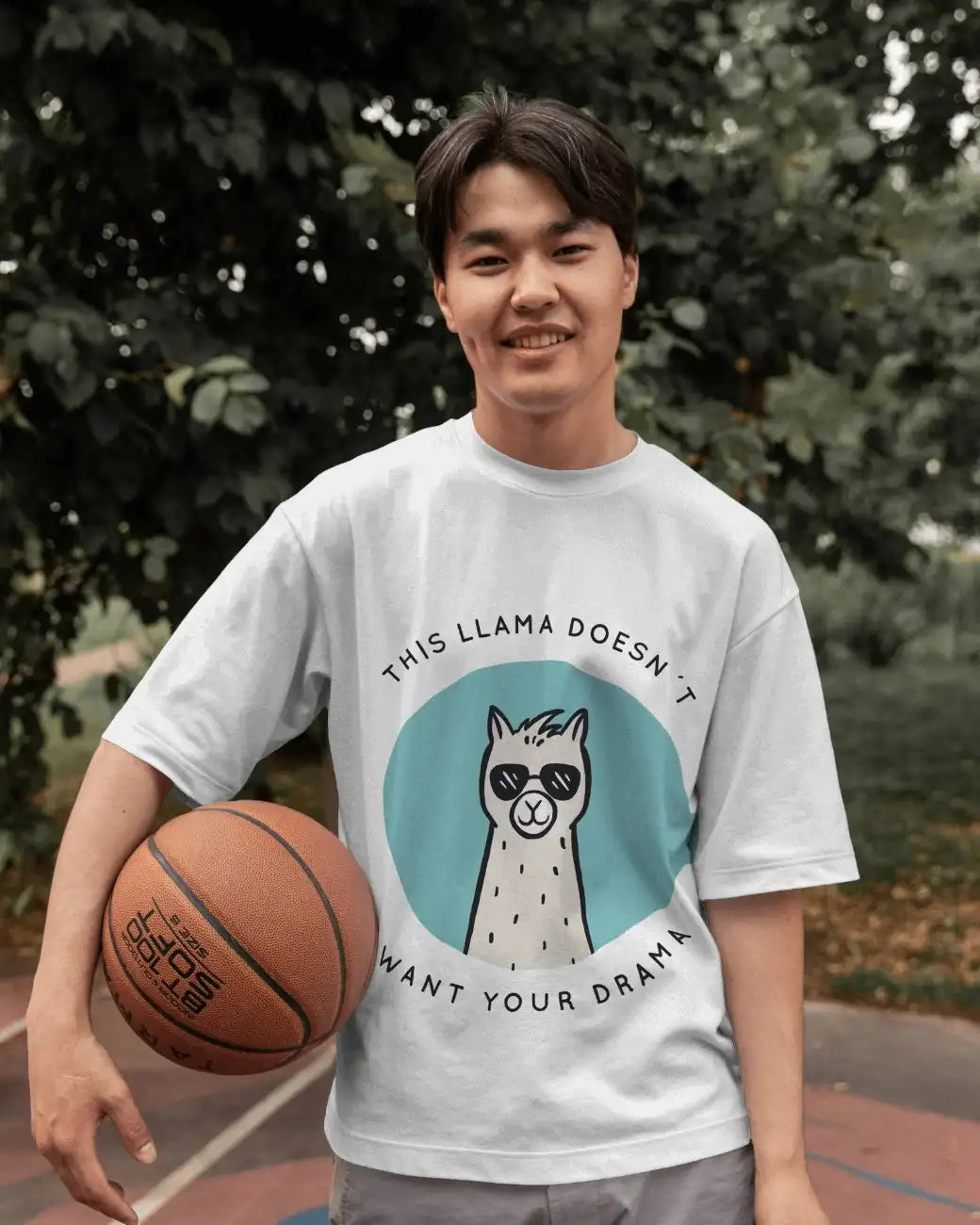 Chill Llama Club Mens Oversized T-shirt